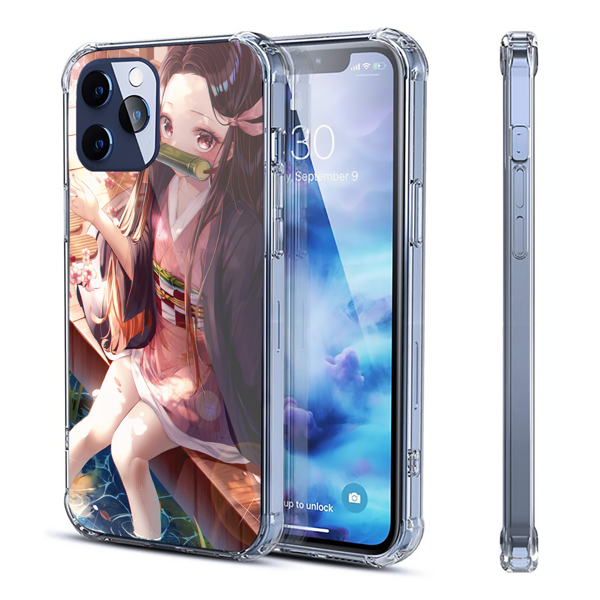 （画像用） 鬼滅の刃（きめつのやいば）竈門 禰󠄀豆子／かまど ねずこ Kamado Nezuko 【iPhone 12シリーズ対応】透明スマホケース（クリアソフトケース）